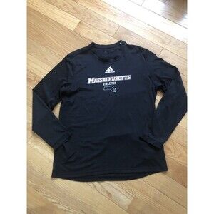 Adidas Massachusetts Athletics Long Sleeve Large Performance T Shirt Black NCAA